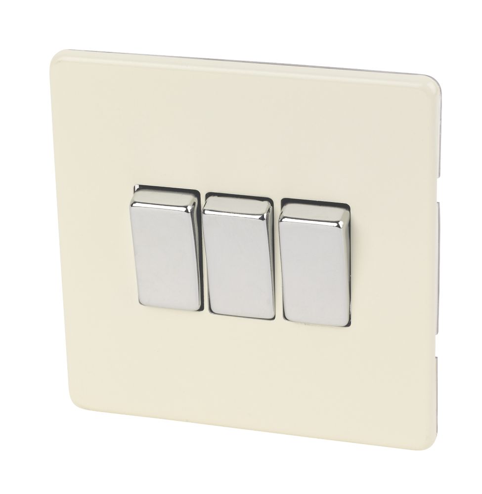 Varilight 10AX 3-Gang 2-Way Light Switch White Chocolate Reviews