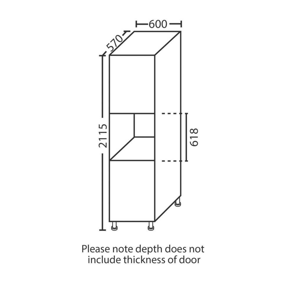 Oak Kitchen Tall Single Oven Housing Cabinet 600 X 570 X 2115mm