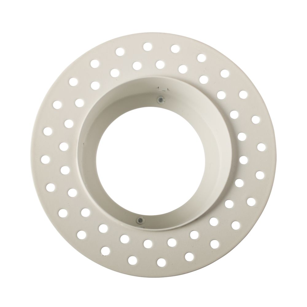 Skimming a ceiling with holes for downlights already cut .