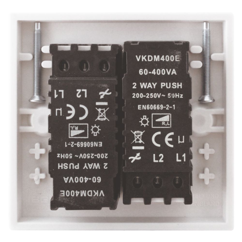 British General 900 Series 2-Gang 2-Way LED Dimmer Switch White