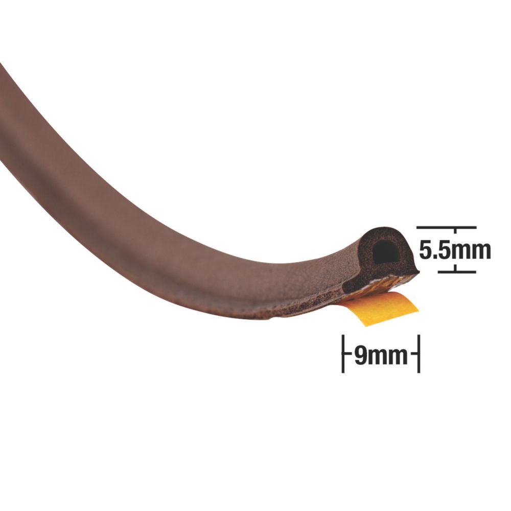 Stormguard EPDM Rubber P Strip Brown 20m