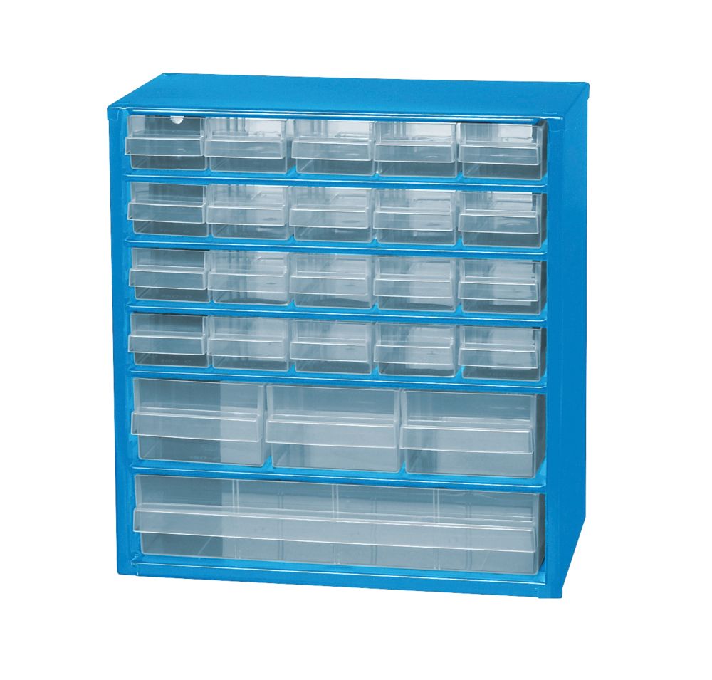 24 Drawer Metal Storage Unit Louvred Panels Bins Screwfix Com