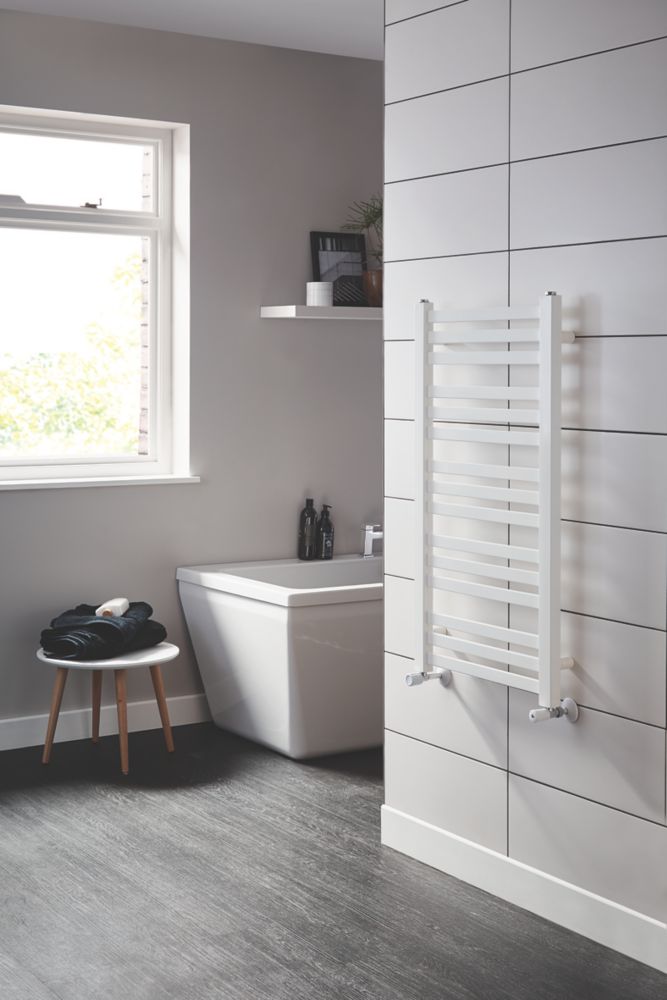 Blyss CAP08GC074 Angled Bar Towel Radiator 900 x 500mm White