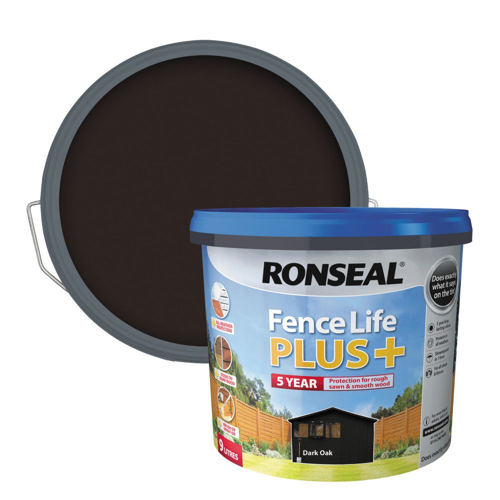 Ronseal Fence Life Plus Shed & Fence Treatment Dark Oak 9Ltr Reviews