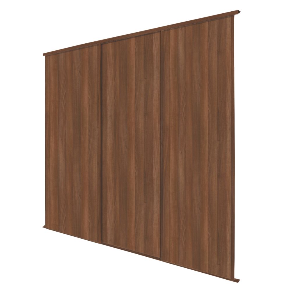 Spacepro Classic 3 Door Sliding Wardrobe Door Kit Walnut 2672 X