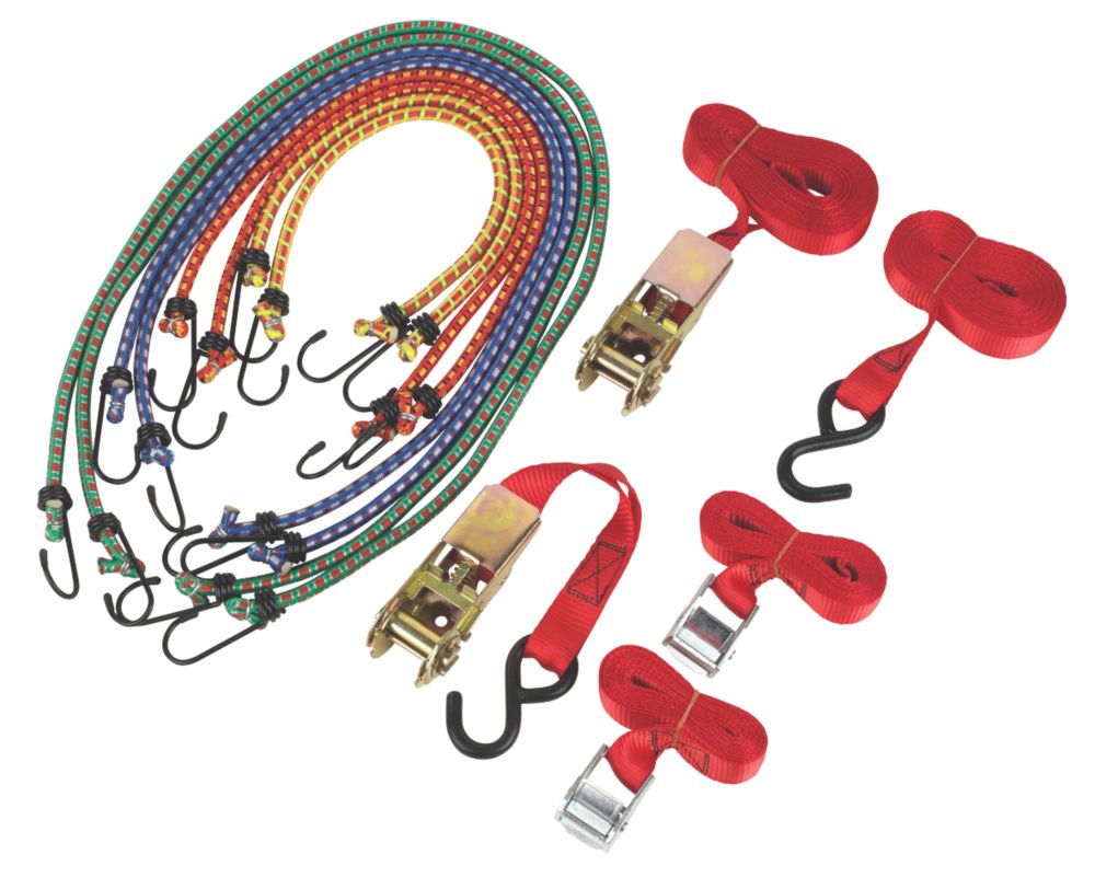 Ratchet Cambuckle Tie-Down & Bungee Set x 12 Piece Set Reviews