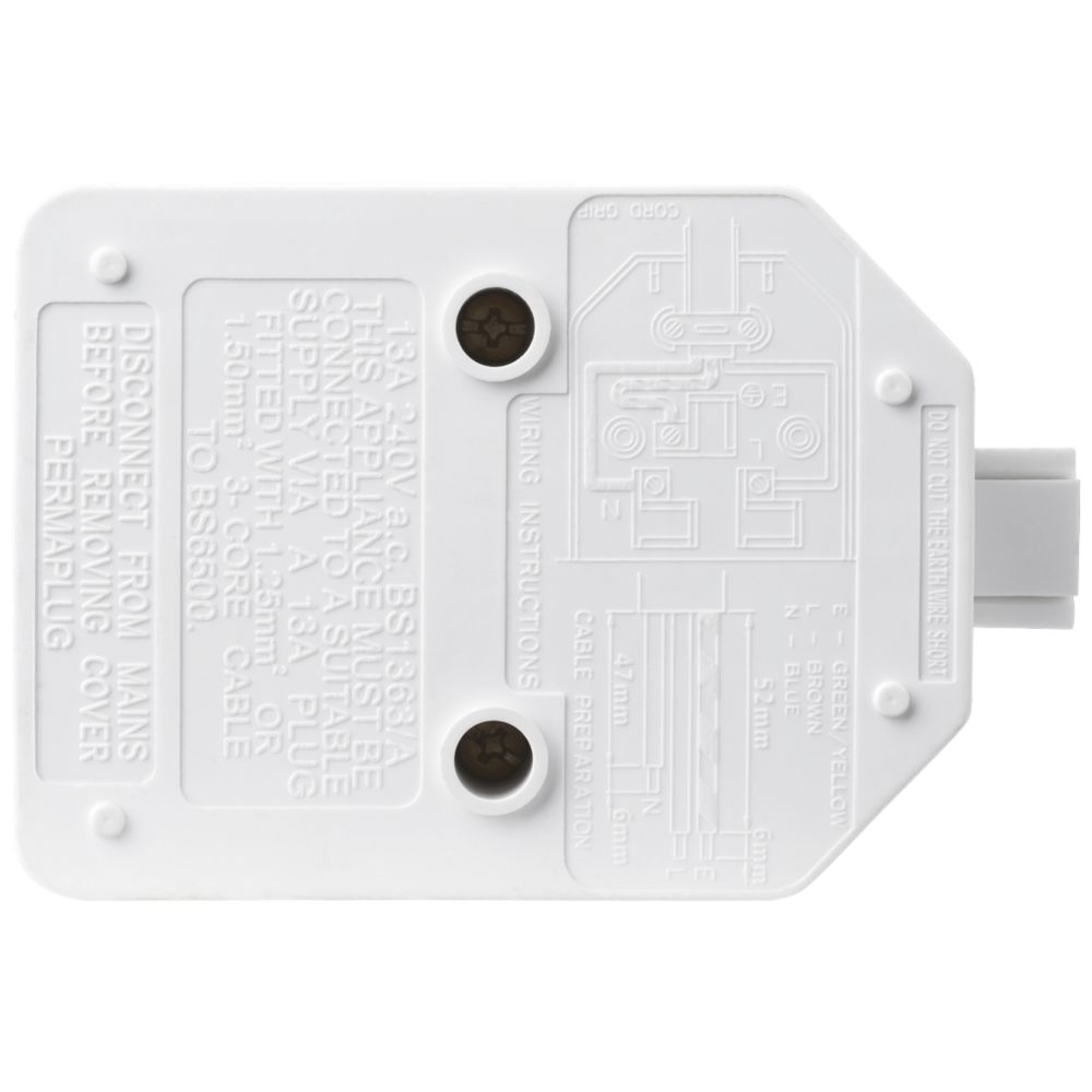 Masterplug 13A 1-Gang Rewireable Socket White