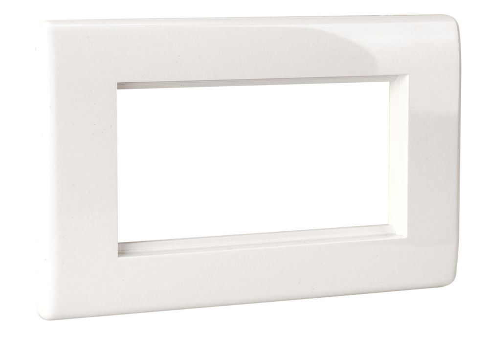 LAP 2-Gang Front Plate with 4 Module Aperture White