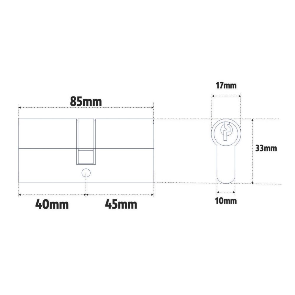 Yale 6-Pin Euro Cylinder Lock BS 40-45