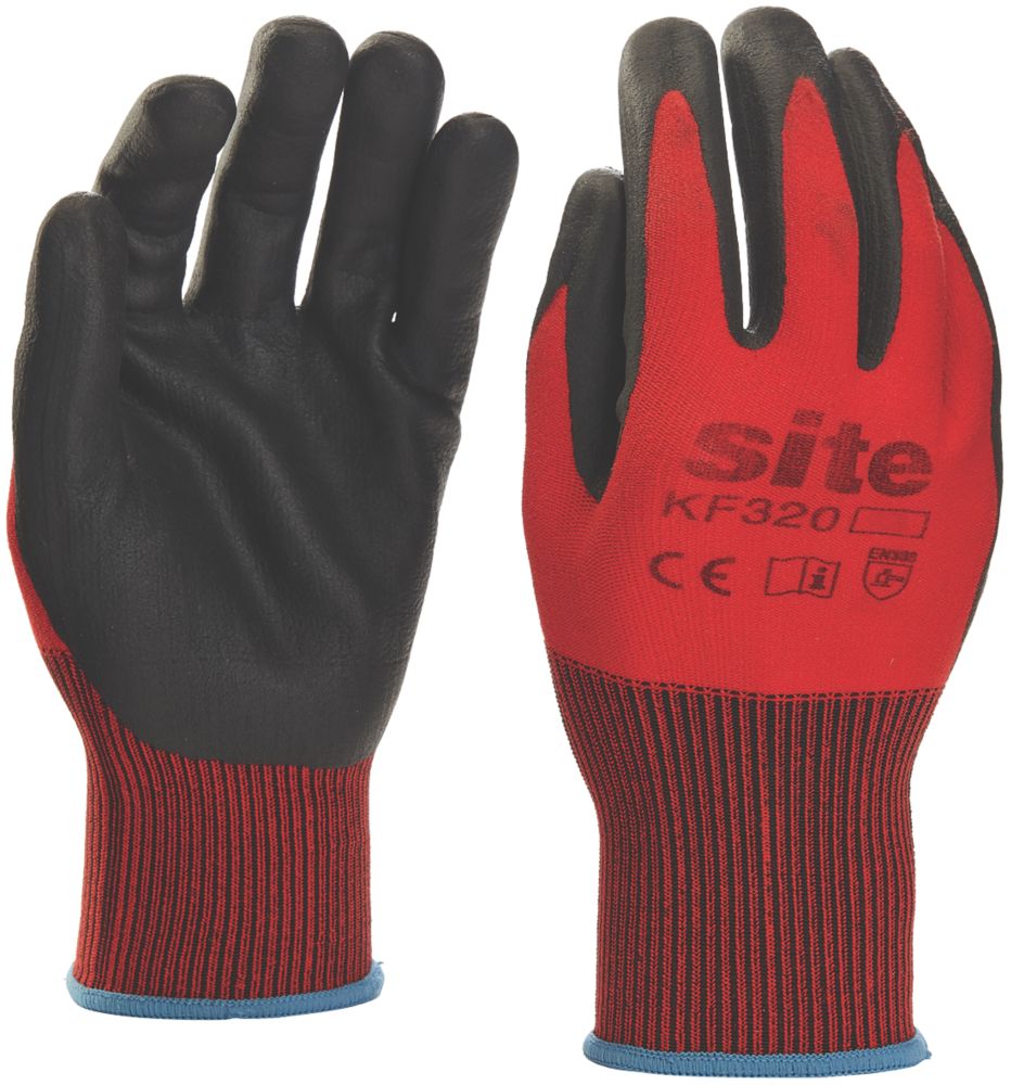 Site KF320 Nitrile Foam Coated Gloves Red / Black Large Reviews