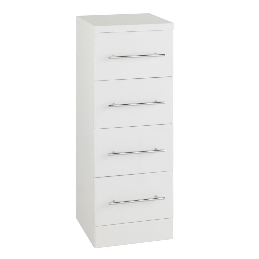 Impakt 4 Drawer Cabinet White Gloss 300 X 330 X 830mm Bathroom Furniture Screwfix Com