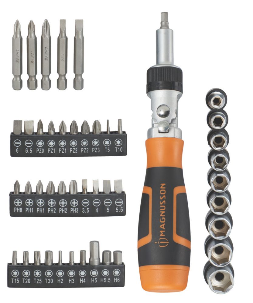 Magnusson Ratchet Screwdriver Bit Set 46 Pieces