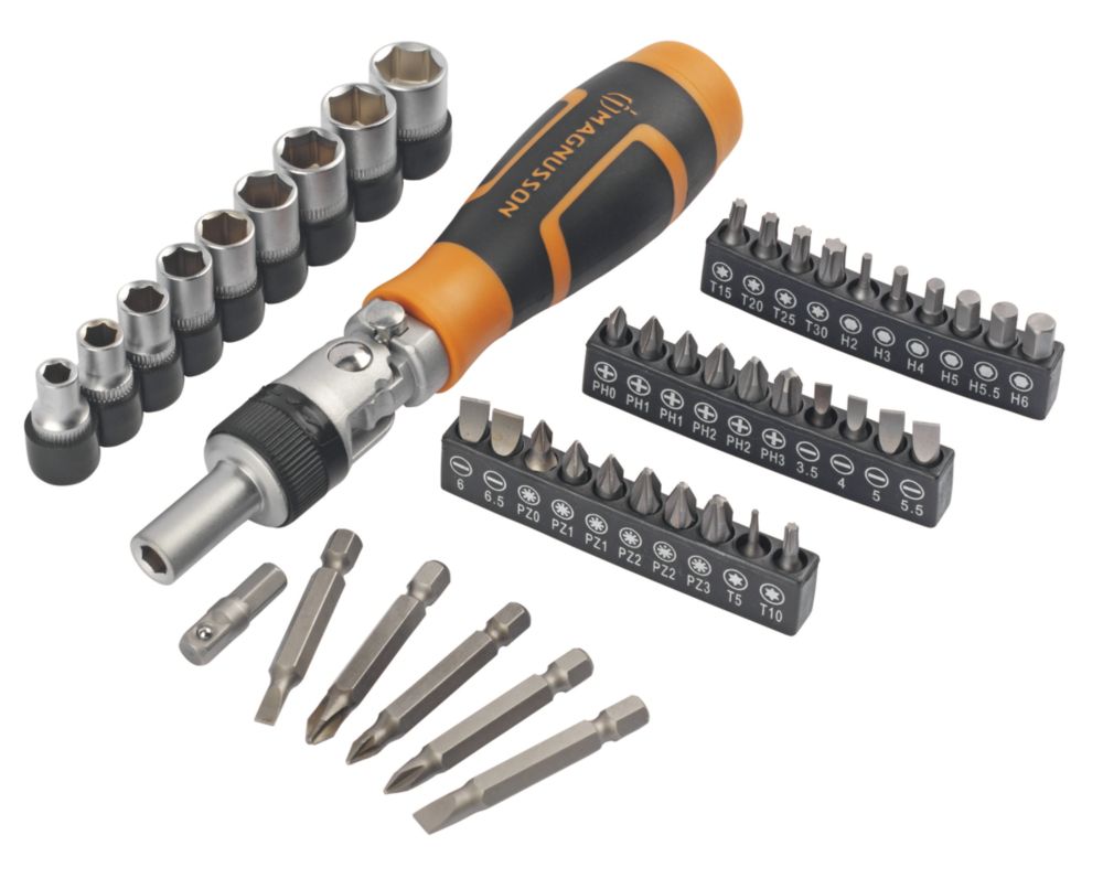 Magnusson Ratchet Screwdriver Bit Set 46 Pieces Reviews