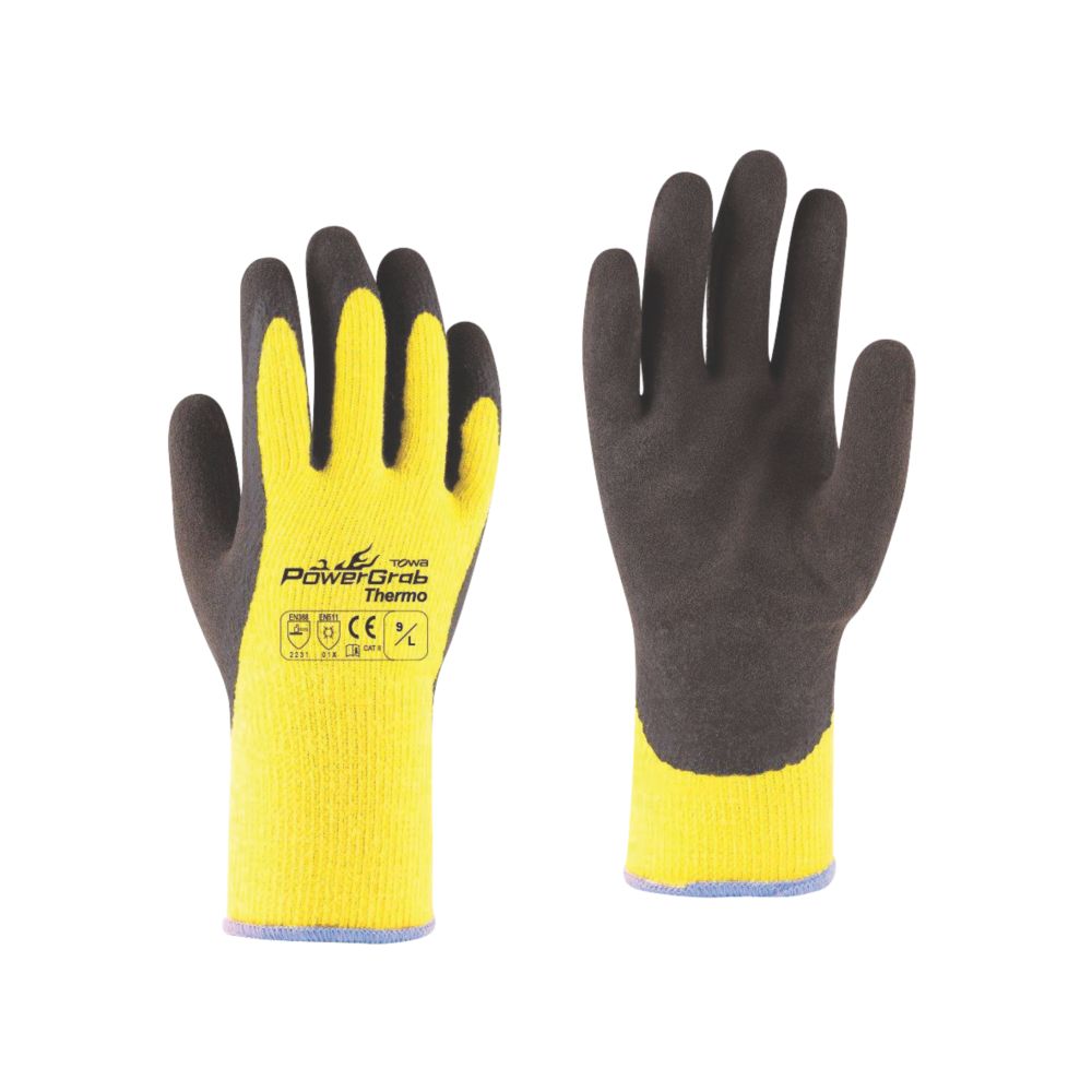 Towa PowerGrab Thermo Thermal Grip Gloves Black / Yellow Large Reviews