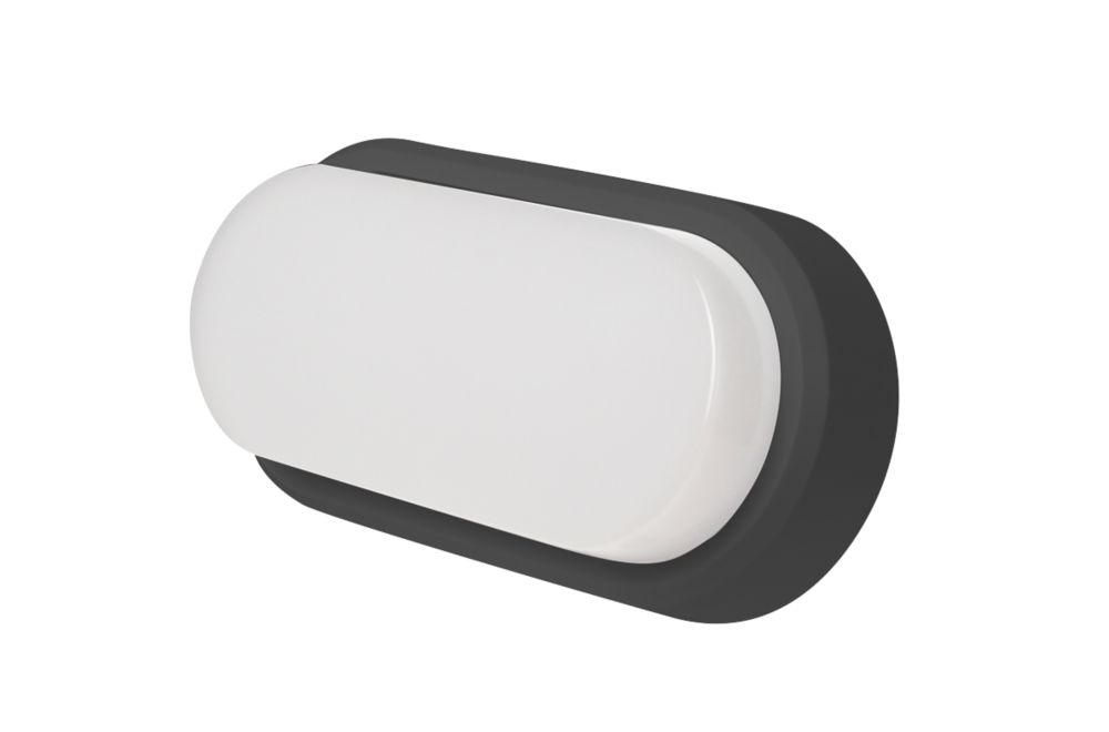 Robus RHV1230-01 LED Oval Outdoor Bulkhead Black / White 12W