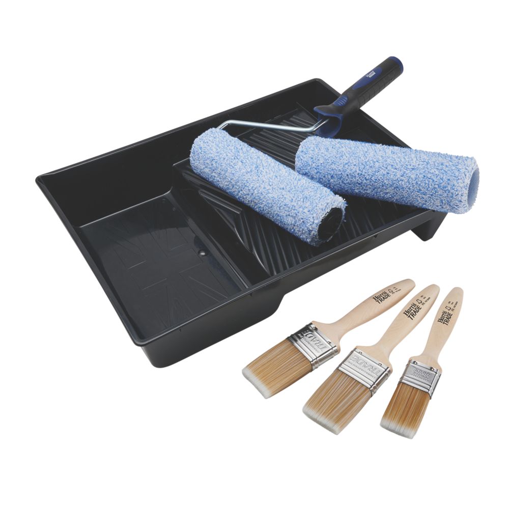 Harris Trade Medium Pile Micropoly Roller & Brush Set 7 Pieces