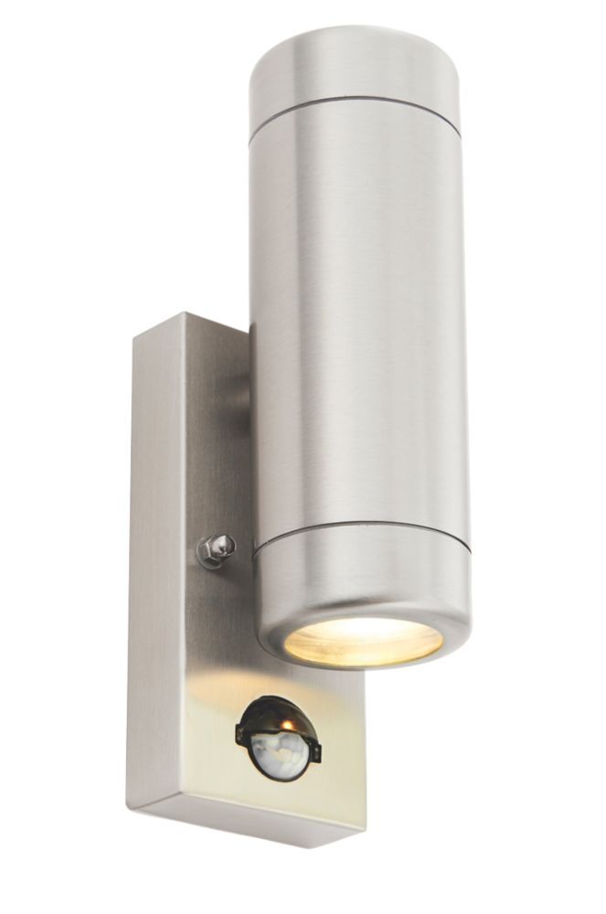 Brushed Stainless Steel GU10 PIR Up & Down Wall Light 5W Reviews