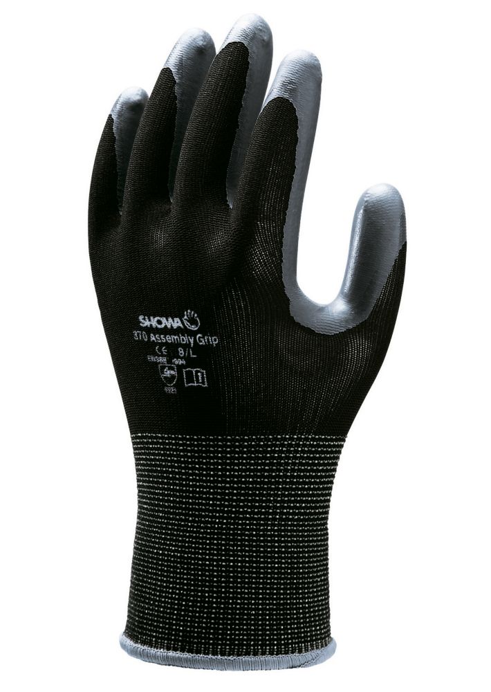 Showa 370 Assembly Grip Gloves Black Large Reviews