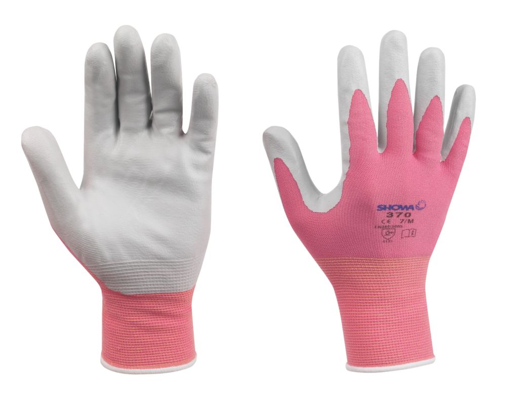 Showa 370 Floreo Nitrile Gloves Pink Medium