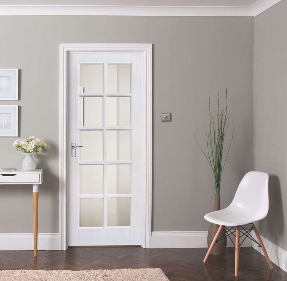 Jeld-Wen 10-Clear Light Primed White Wooden 10-Panel Internal Door 1981 x  838mm | Doors | Screwfix.com