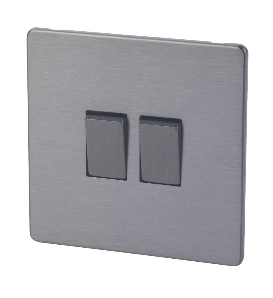 LAP 10AX 2-Gang 2-Way Light Switch Slate-Effect with Colour-Matched Inserts Reviews