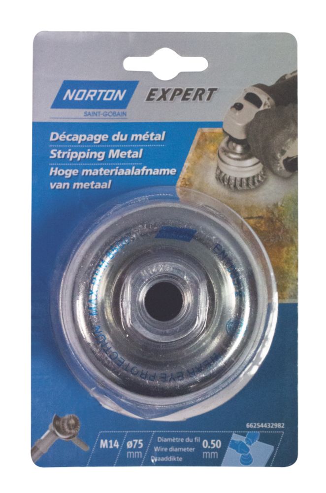 Norton Expert Twist Knotted Cup Brush 75mm