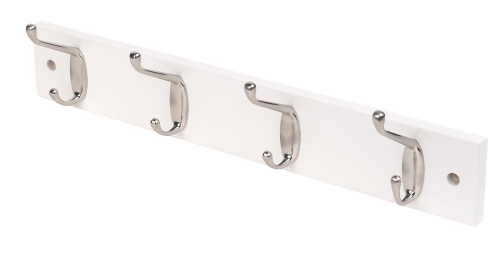 Smith & Locke Hook Rail White Satin Nickel 400 x 95mm Reviews