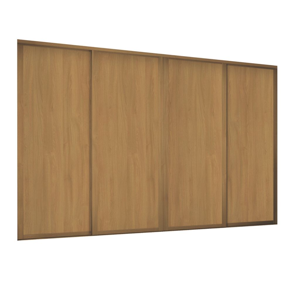 Spacepro Shaker 4 Door Panel Sliding Wardrobe Doors Oak 2898 X 2260mm