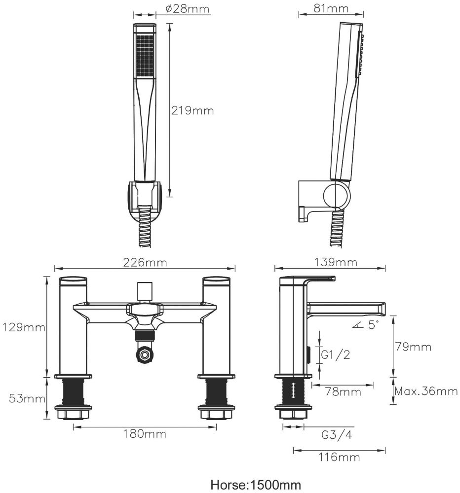 Tunstall Bath Filler Tap