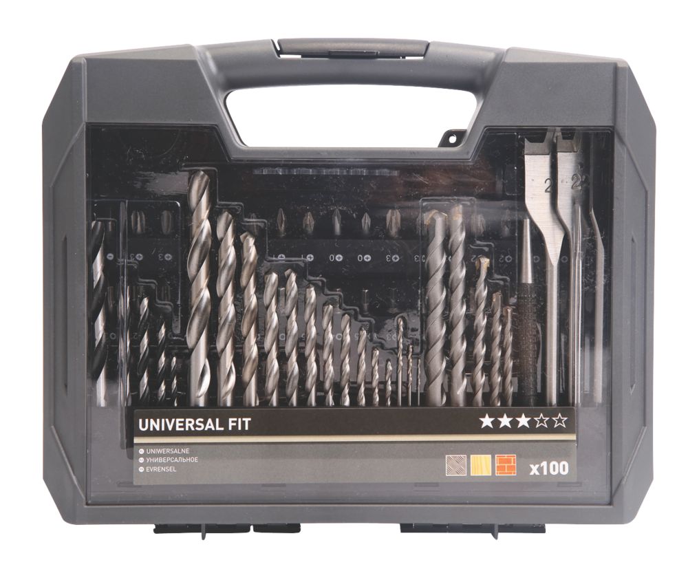 Straight Shank Mixed Drill & Screwdriver Bit Set 100 Pieces