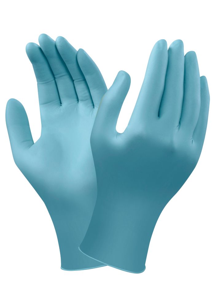 Ansell Touch N Tuff Nitrile Powder-Free Disposable Gloves Blue Large 100 Pack