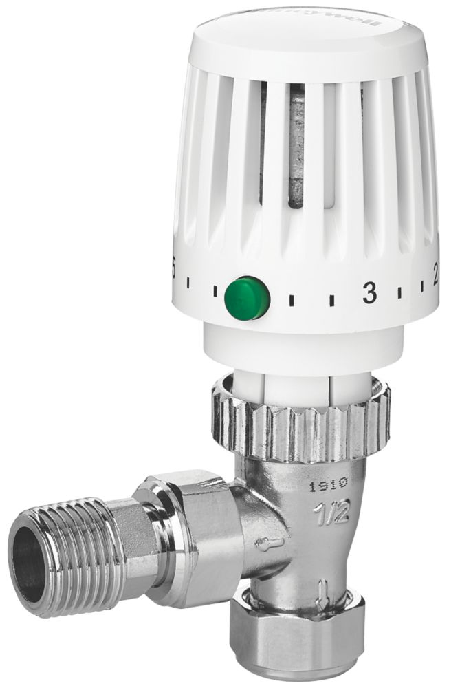 Honeywell Home VTL120-15A White / Chrome Angled TRV & Lockshield 15mm x ½