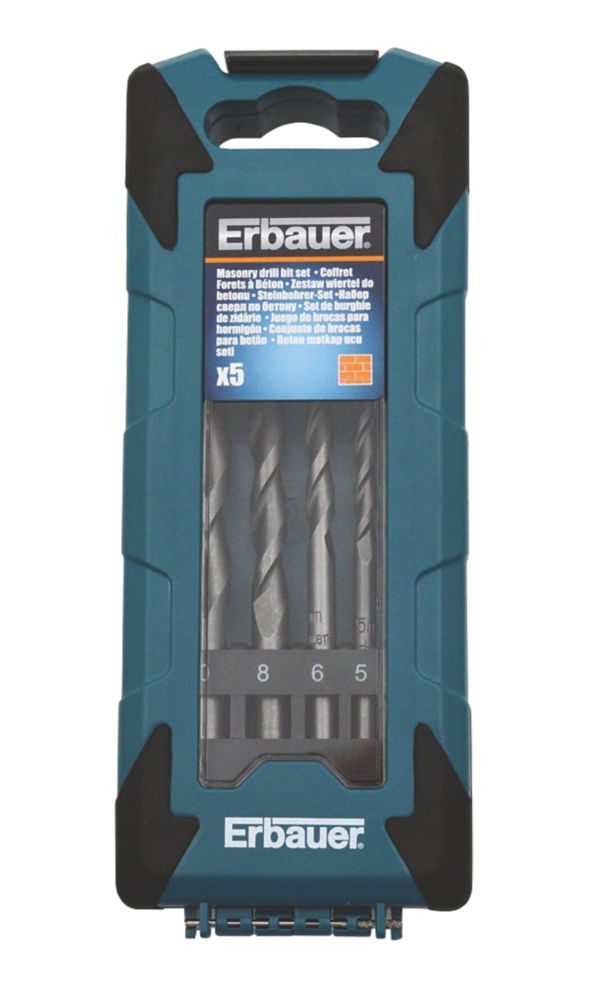 Erbauer Straight Shank Masonry Drill Bit Set 5 Pieces Reviews