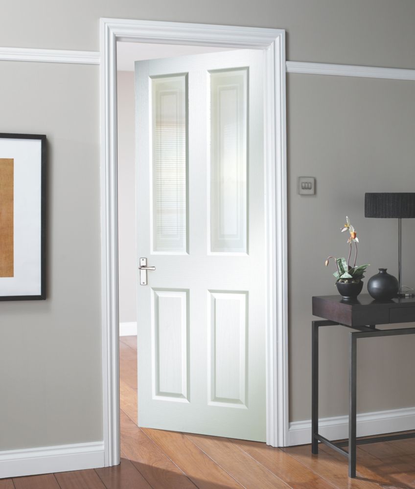 Jeld Wen Oakfield Glazed Primed Panelled Glazed Interior Door 1981