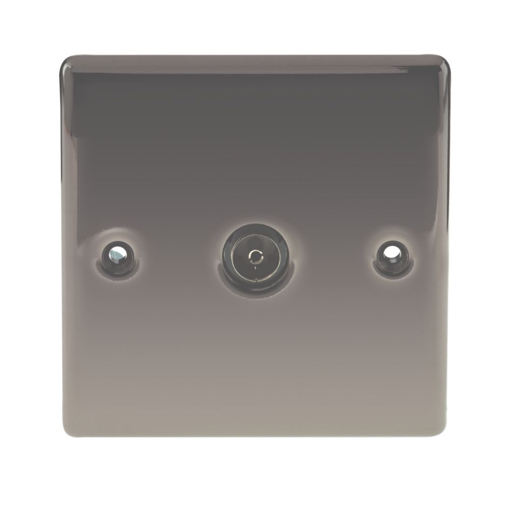 British General Nexus Metal Coaxial TV Socket Black Nickel