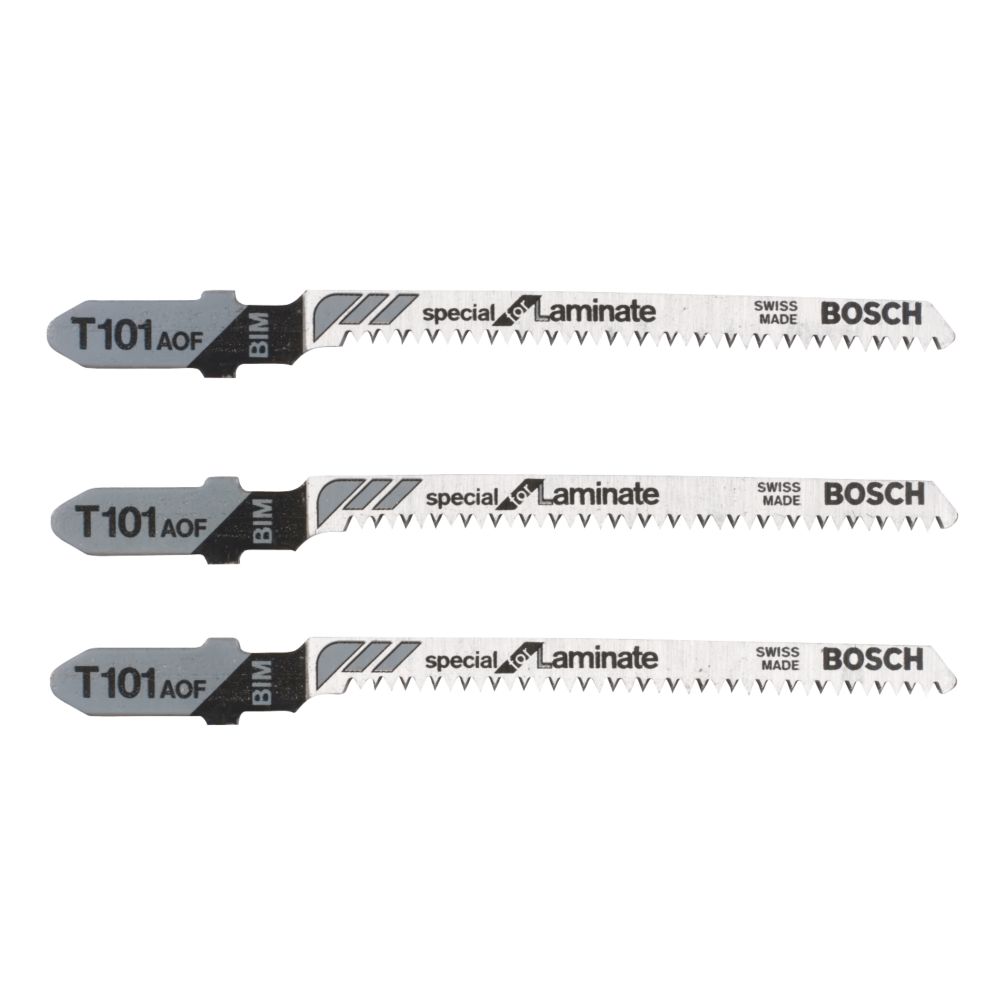 Bosch Laminate Jigsaw Blades Bayonet T101aof Pack Of 3 Jigsaw