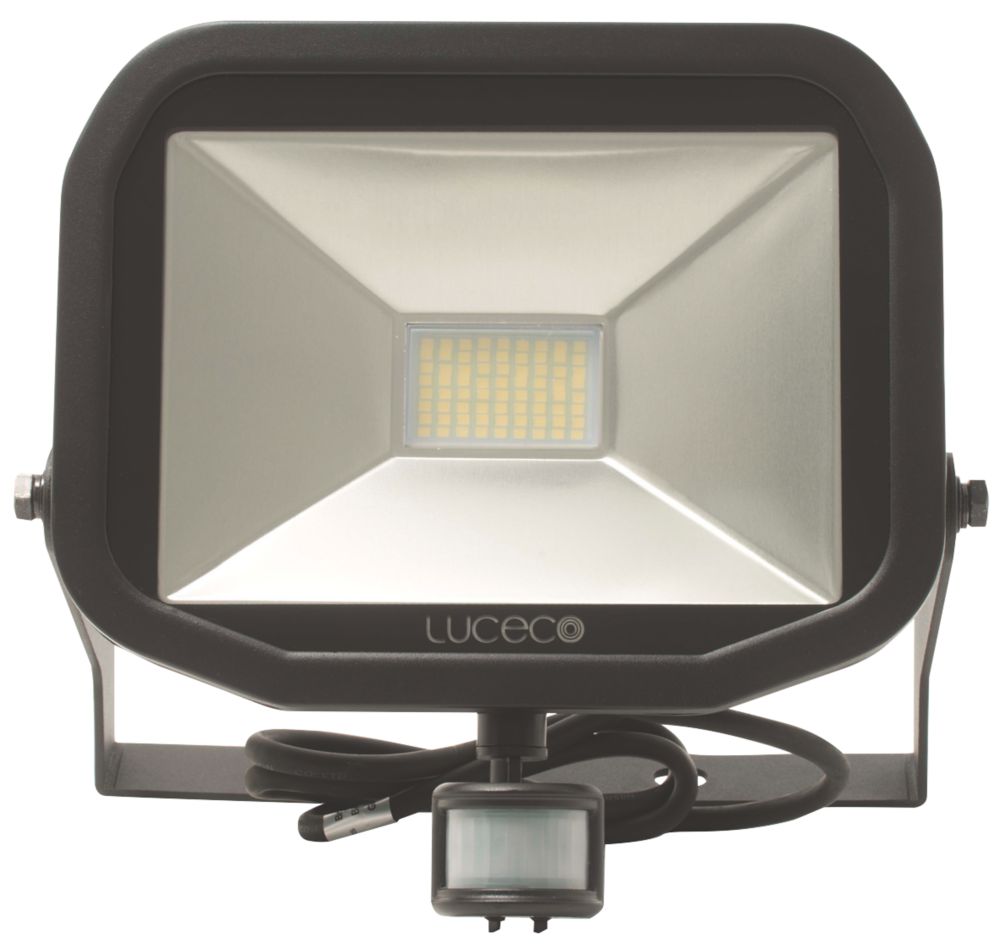 Luceco Guardian Slim LED PIR Floodlight Black 38W Cool White