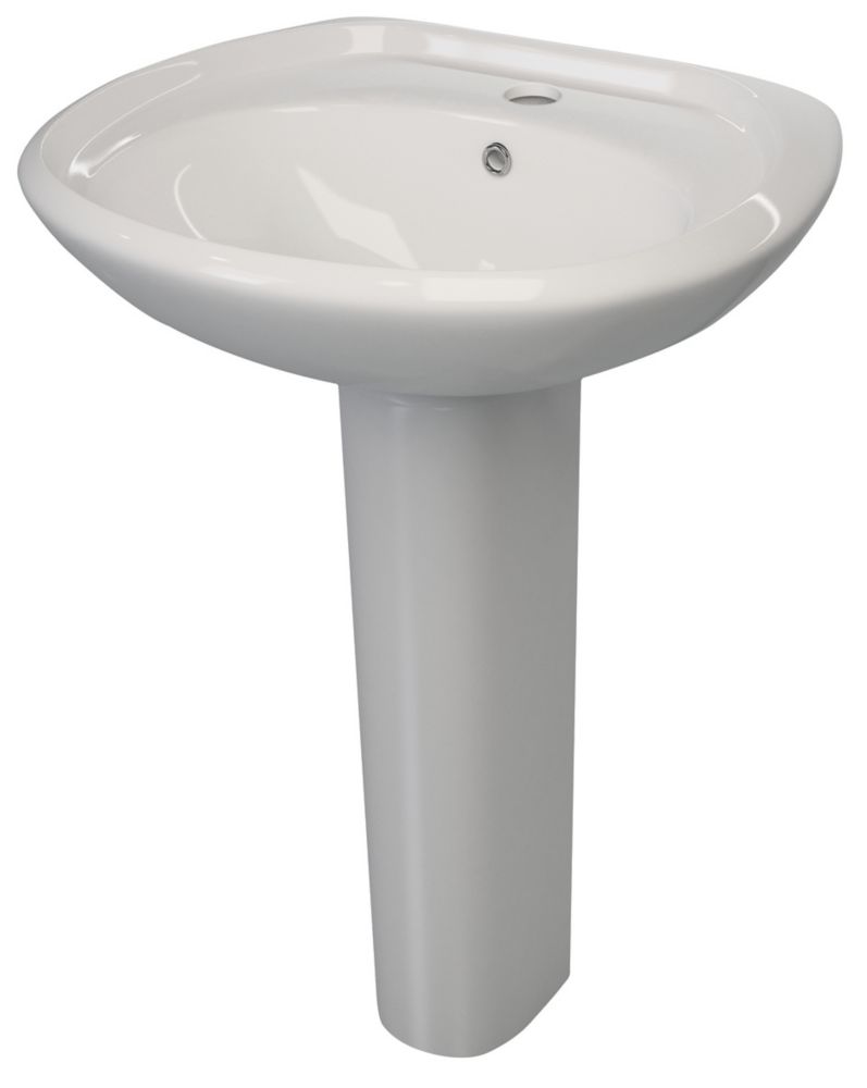 Basin-to-Go Full Pedestal Bathroom Basin 1 Tap Hole 570mm Reviews