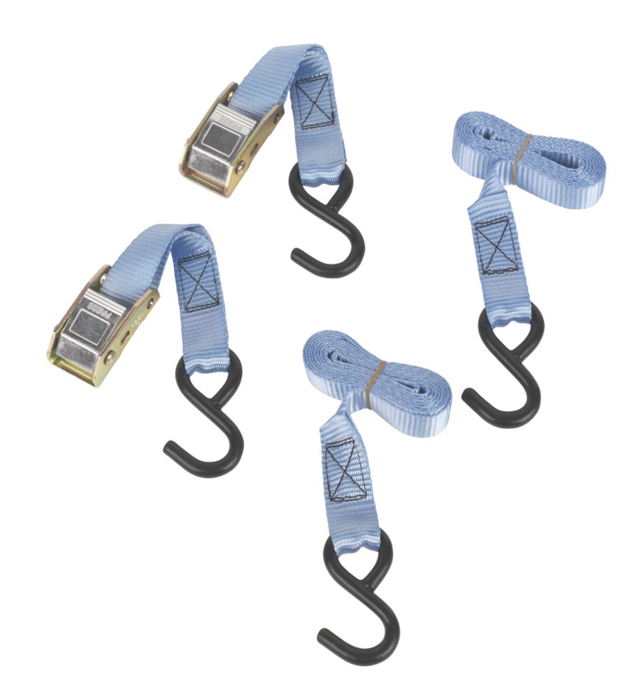 Cambuckle Tie Down Straps 1 8m X 25mm 2 Pack Ratchet Straps Lashing Screwfix Com