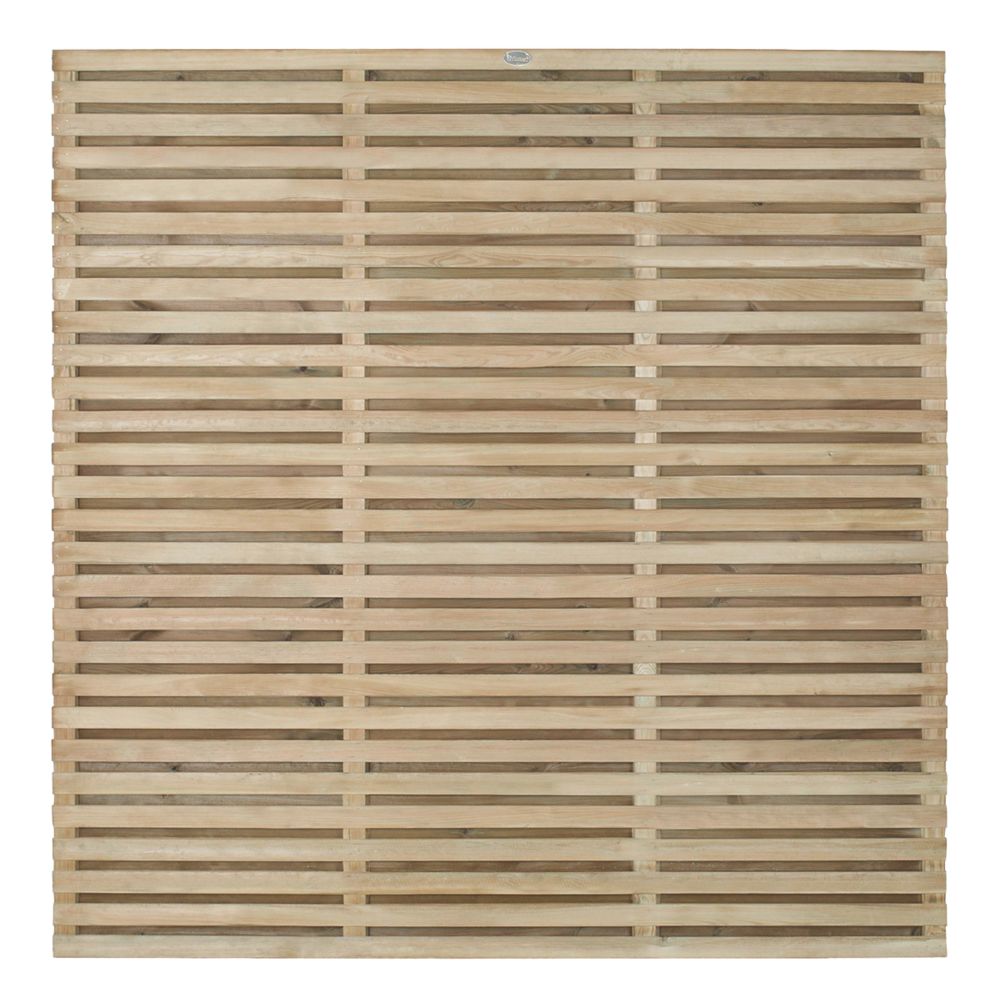 Forest Venhhm6pk5hd Double Slatted Fence Panel 6 X 6 Pack Of 5 Decorative Fence Panels Screwfix Com