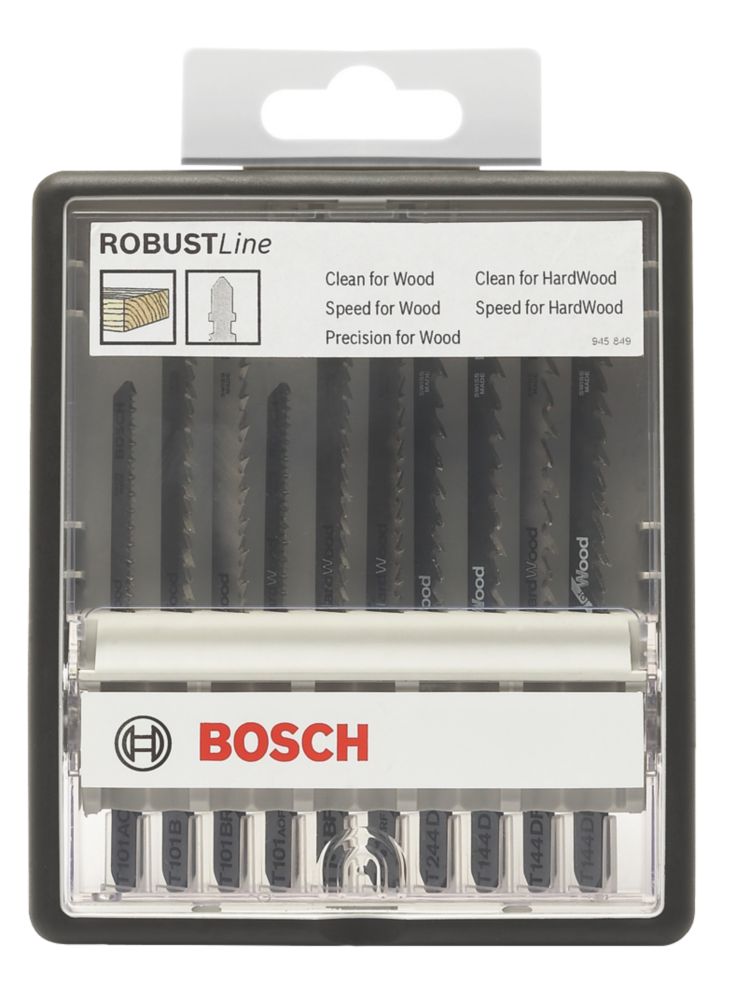 Bosch Wood Jigsaw Blade Set 10 Pieces Jigsaw Blades Screwfix Com