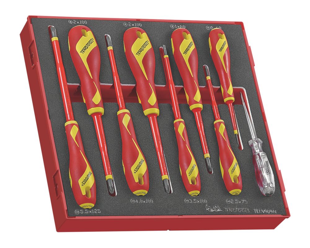 Teng Tools TEDV909N Mixed VDE Insulated Screwdriver Set 9 Pieces