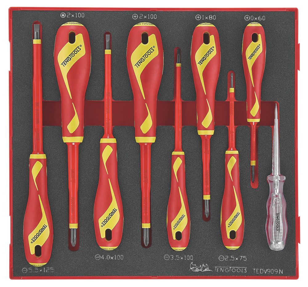 Teng Tools TEDV909N Mixed VDE Insulated Screwdriver Set 9 Pieces Reviews