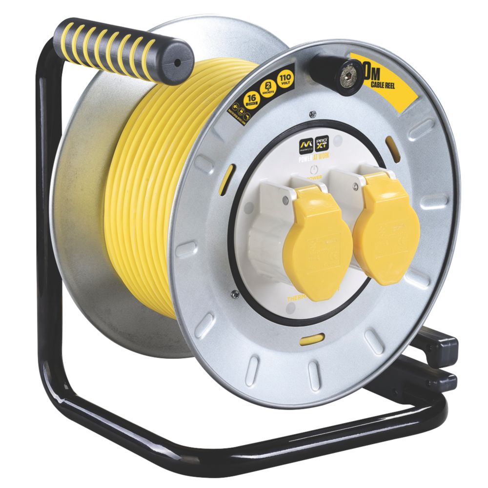 PRO XT OTMU30162LV-XD 16A 2-Gang 30m Cable Reel 110V