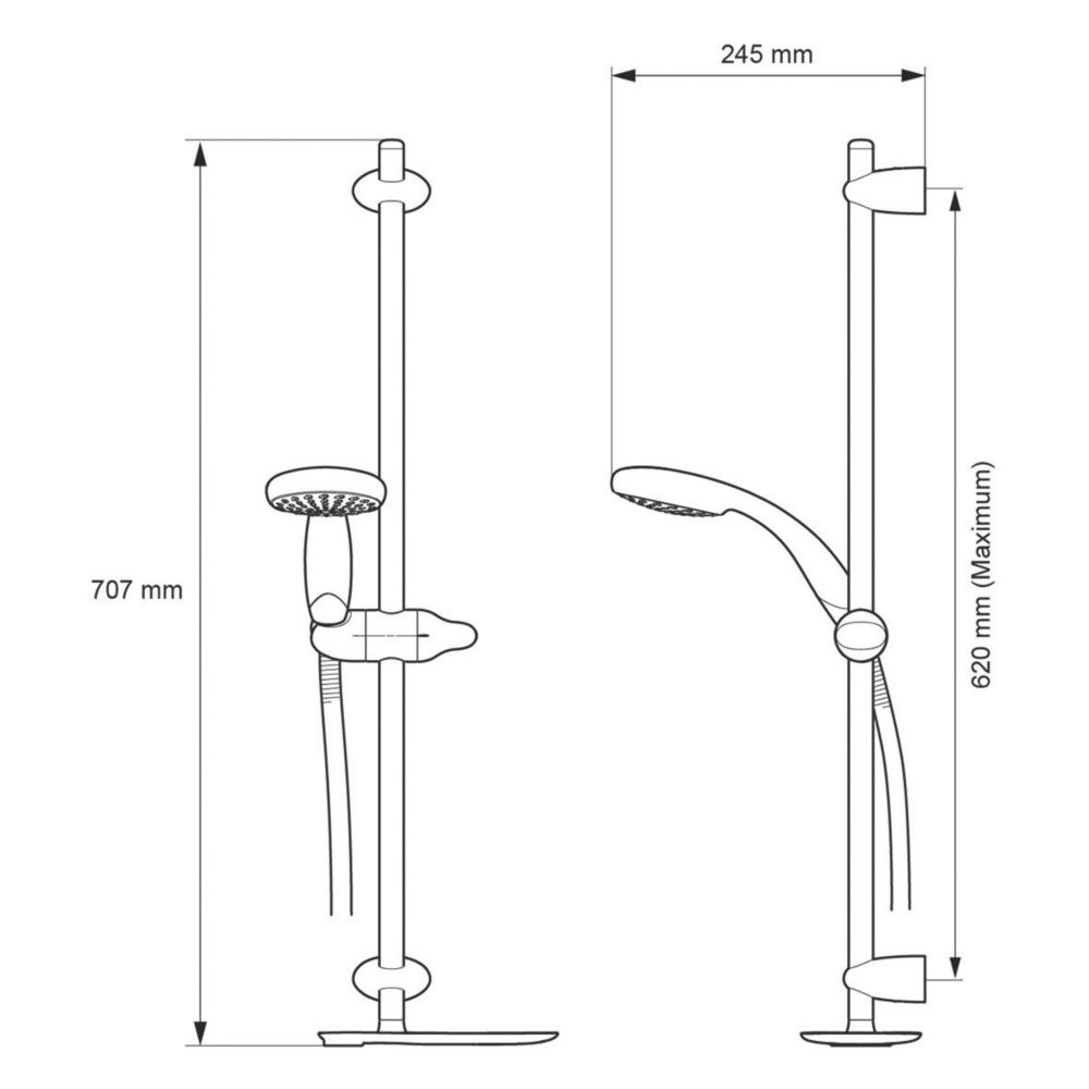 Mira Nectar Shower Kit Contemporary Design White / Chrome