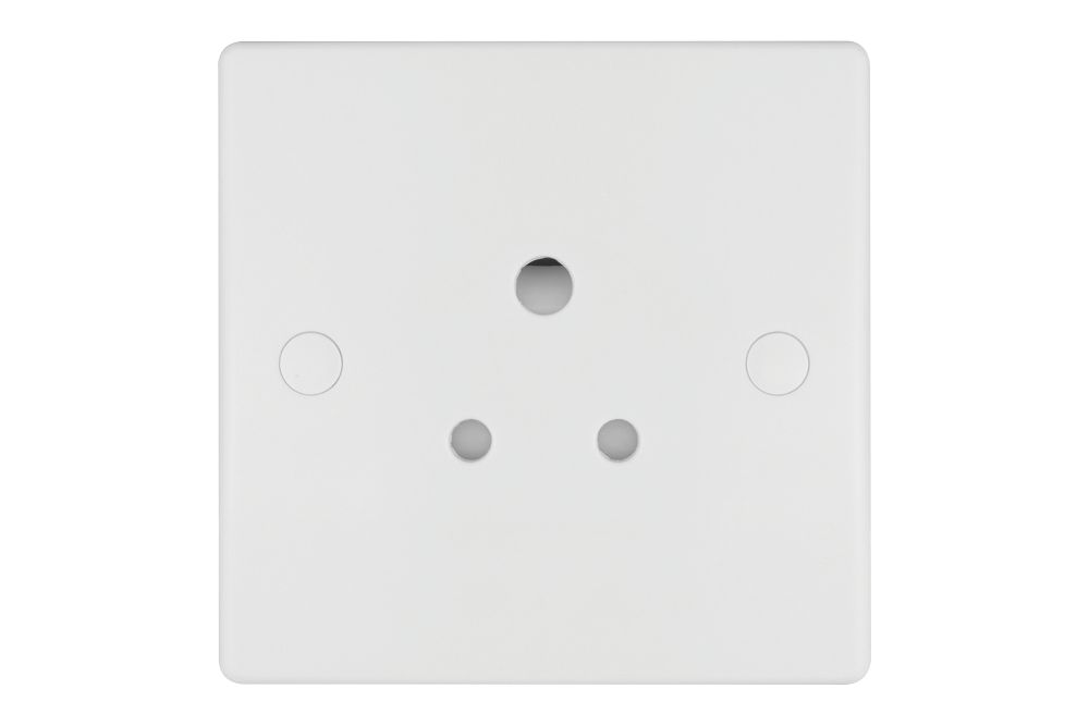 Schneider Electric Ultimate Slimline 5A 1-Gang Unswitched Round Pin Plug Socket White