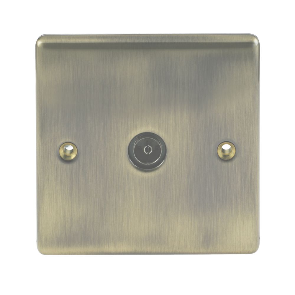 British General Nexus Metal Coaxial TV Socket Antique Brass