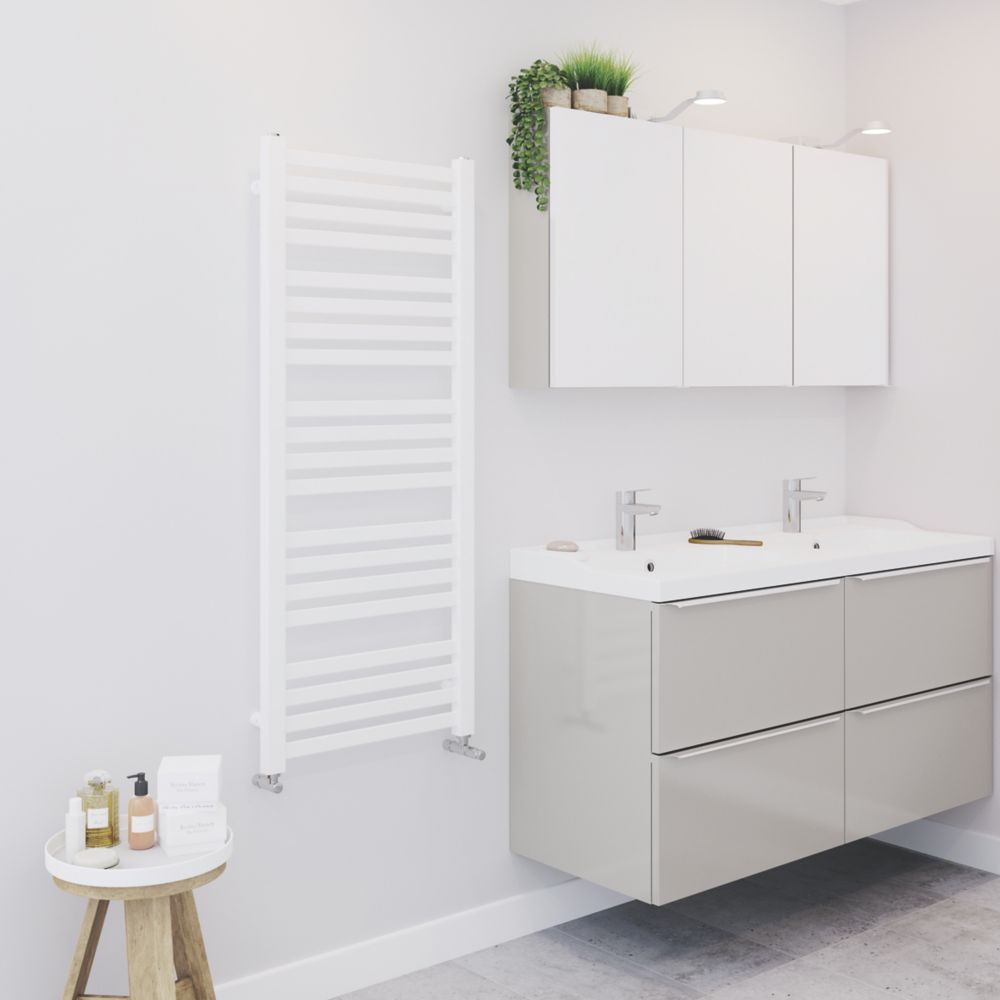 Blyss CAP08GC076 Angled Bar Towel Radiator 1200 x 500mm White