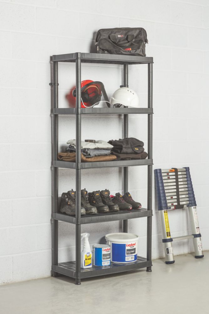 Freestanding Plastic Shelving 5-Tier 850 x 400 x 1850mm