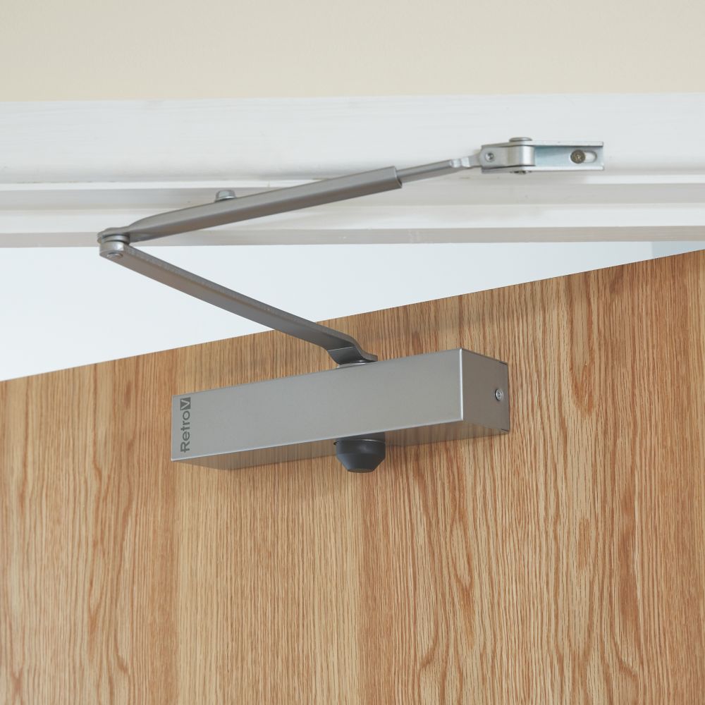 Union Retro 3V Overhead Door Closer Silver